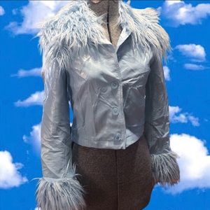 *UO Mia Baby Blue Pleather Jacket*